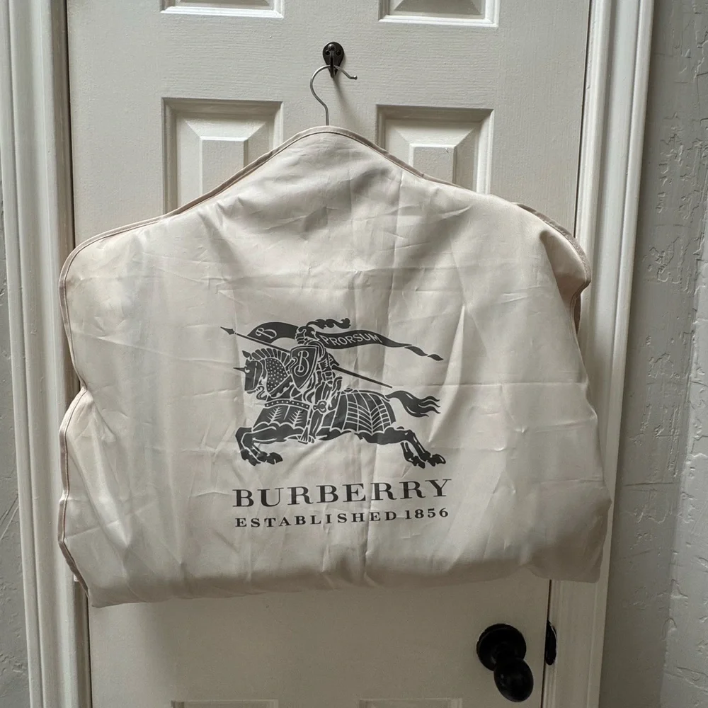 Burberry London Size US 8 Littleton Wool Cashmere Peplum Short Trench, Camel - Picture 10 of 15